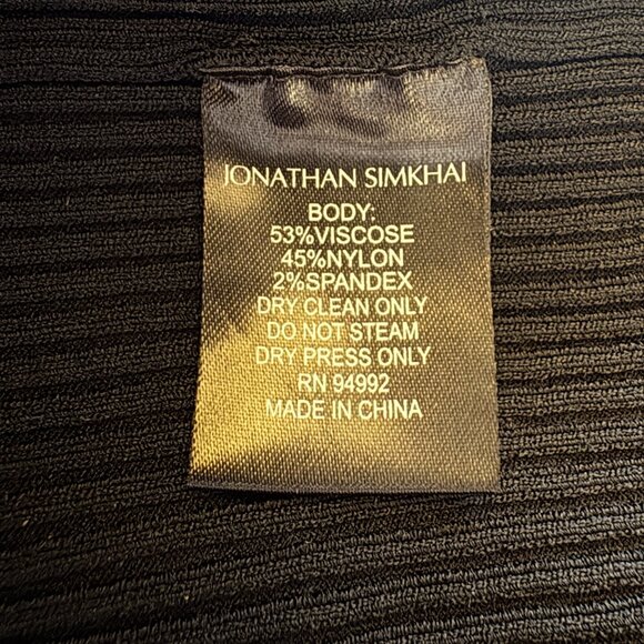 NWT Jonathan Simkhai Deep Rib Wrap Skirt black XS stretch slit - Picture 10 of 11